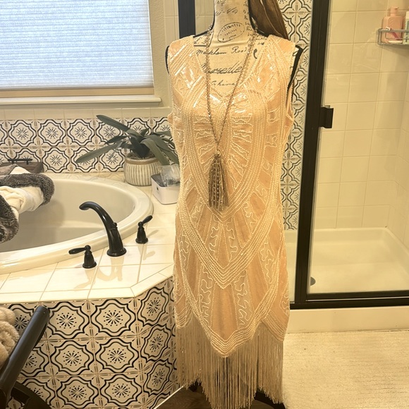 Deluxe Flapper Dress Costume (L/XL) - Picture 8 of 11